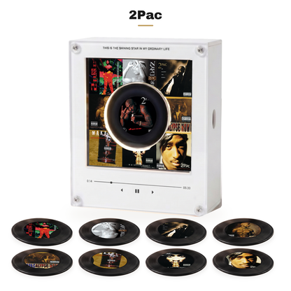 Melodisk 2 Pac edition — music box and nine mini vinyl discs
