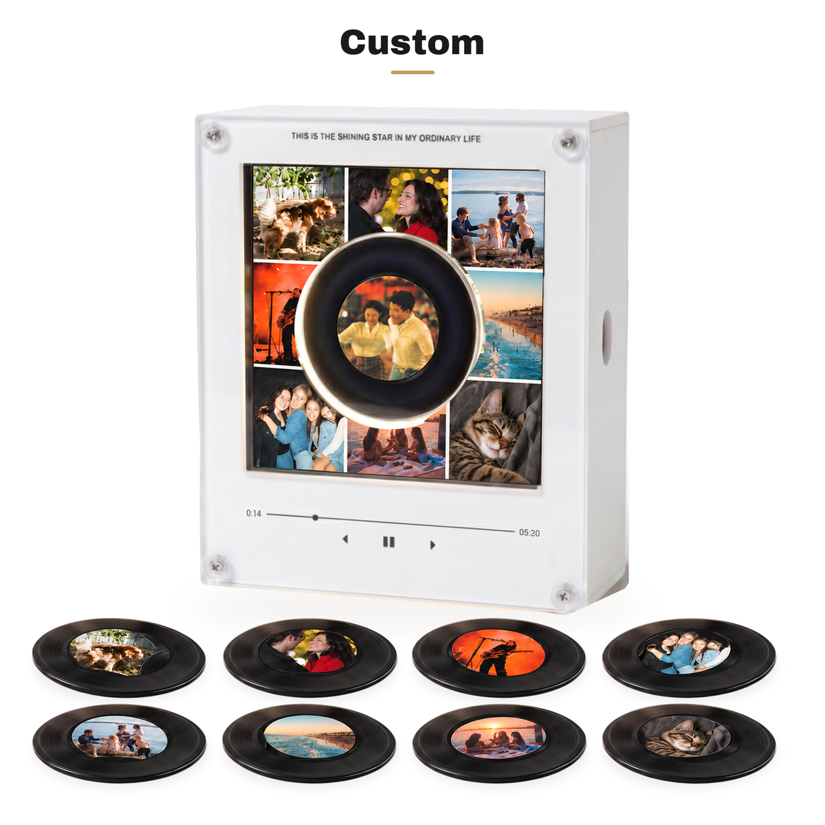 Melodisk Custom — music box and nine mini vinyl discs